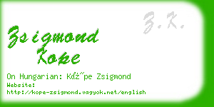 zsigmond kope business card